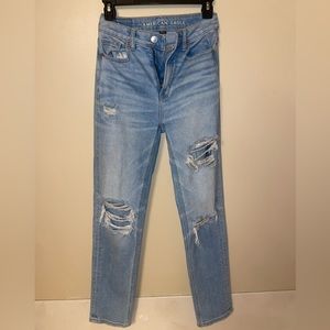 American Eagle mom jeans. Straight leg and baggy bottoms